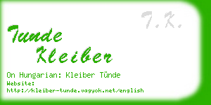 tunde kleiber business card