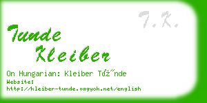 tunde kleiber business card